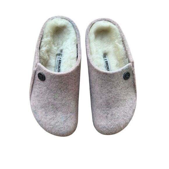 Birkenstock Girls Soft Pink Zermatt Shearling Wool Felt Slip On Clogs Size 31 13 - Picture 11 of 16